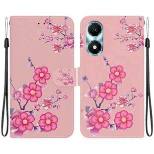 For Honor X5 Plus / Play 40C Crystal Texture Colored Drawing Leather Phone Case(Cherry Blossoms)