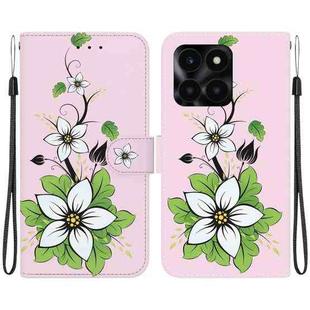 For Honor X6a Crystal Texture Colored Drawing Leather Phone Case(Lily)