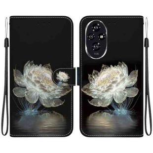 For Honor 200 Crystal Texture Colored Drawing Leather Phone Case(Crystal Peony)