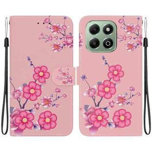 For Honor X6b Crystal Texture Colored Drawing Leather Phone Case(Cherry Blossoms)