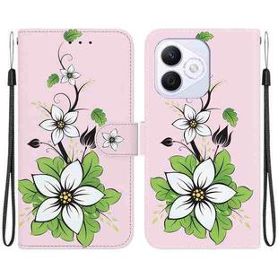 For Honor X60i Crystal Texture Colored Drawing Leather Phone Case(Lily)