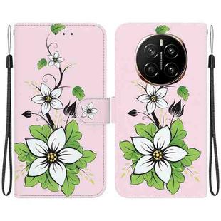 For Honor Magic7 Crystal Texture Colored Drawing Leather Phone Case(Lily)