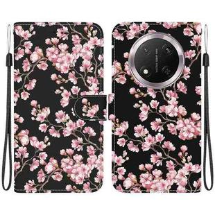 For Honor X9c Crystal Texture Colored Drawing Leather Phone Case(Plum Bossom)