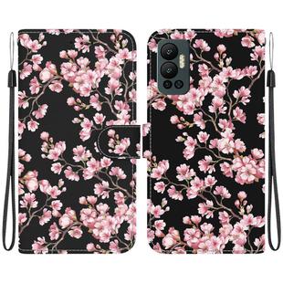 For Infinix Hot 12 Crystal Texture Colored Drawing Leather Phone Case(Plum Bossom)