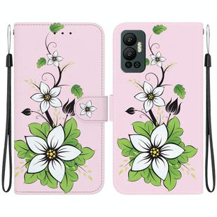 For Infinix Hot 12 Crystal Texture Colored Drawing Leather Phone Case(Lily)