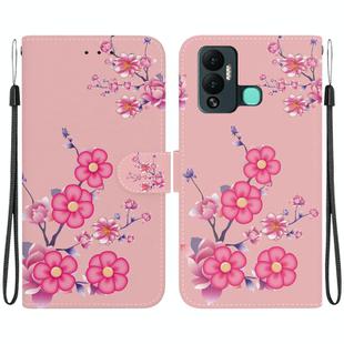 For Infinix Hot 12 Play Crystal Texture Colored Drawing Leather Phone Case(Cherry Blossoms)