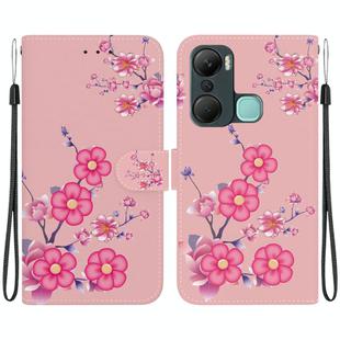 For Infinix Hot 12 Pro Crystal Texture Colored Drawing Leather Phone Case(Cherry Blossoms)