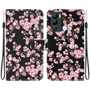 For Infinix Hot 12i Crystal Texture Colored Drawing Leather Phone Case(Plum Bossom)