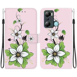 For Infinix Hot 20i Crystal Texture Colored Drawing Leather Phone Case(Lily)