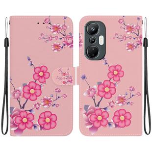 For Infinix Hot 20S Crystal Texture Colored Drawing Leather Phone Case(Cherry Blossoms)