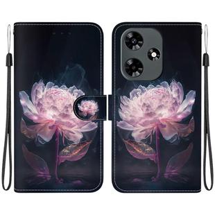 For Infinix Hot 30 Crystal Texture Colored Drawing Leather Phone Case(Purple Peony)