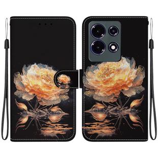 For Infinix Note 30 Crystal Texture Colored Drawing Leather Phone Case(Gold Peony)