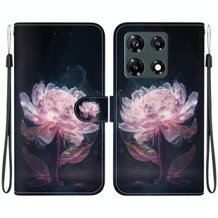 For Infinix Note 30 Pro Crystal Texture Colored Drawing Leather Phone Case(Purple Peony)