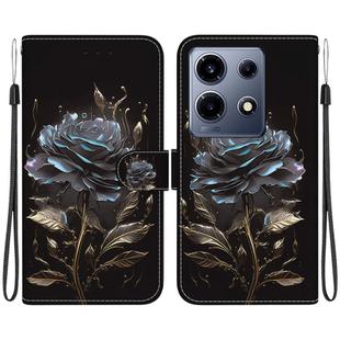 For Infinix Note 30 VIP Crystal Texture Colored Drawing Leather Phone Case(Black Rose)