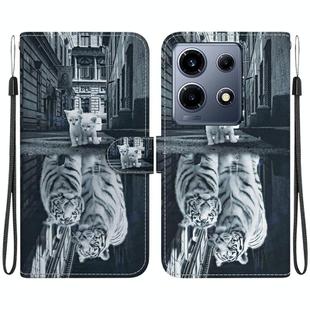 For Infinix Note 30 VIP Crystal Texture Colored Drawing Leather Phone Case(Cat Tiger Reflection)