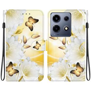 For Infinix Note 30 VIP Crystal Texture Colored Drawing Leather Phone Case(Gold Butterfly Epiphyllum)