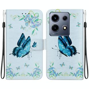 For Infinix Note 30 VIP Crystal Texture Colored Drawing Leather Phone Case(Blue Pansies)