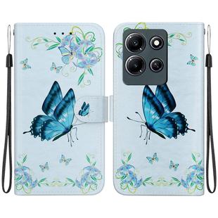 For Infinix Note 30i Crystal Texture Colored Drawing Leather Phone Case(Blue Pansies)