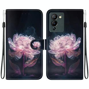 For Infinix Note 12 G96 X670 Crystal Texture Colored Drawing Leather Phone Case(Purple Peony)