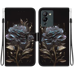 For Infinix Note 12 G96 X670 Crystal Texture Colored Drawing Leather Phone Case(Black Rose)