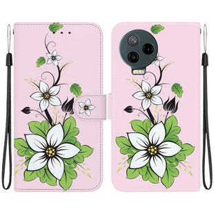 For Infinix Note 12 Pro 4G Crystal Texture Colored Drawing Leather Phone Case(Lily)