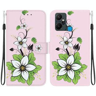 For Infinix Smart 6 Plus Crystal Texture Colored Drawing Leather Phone Case(Lily)