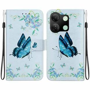 For Infinix Smart 7 HD Crystal Texture Colored Drawing Leather Phone Case(Blue Pansies)