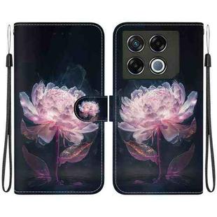 For Infinix GT 20 Pro Crystal Texture Colored Drawing Leather Phone Case(Purple Peony)