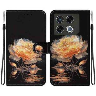 For Infinix GT 20 Pro Crystal Texture Colored Drawing Leather Phone Case(Gold Peony)