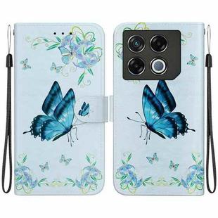 For Infinix GT 20 Pro Crystal Texture Colored Drawing Leather Phone Case(Blue Pansies)