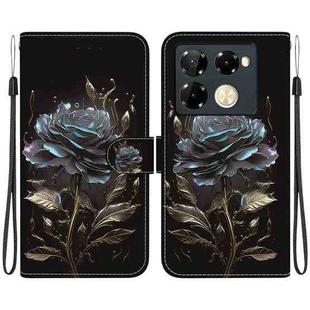 For Infinix Note 40 Pro 5G / 40 Pro 4G Crystal Texture Colored Drawing Leather Phone Case(Black Rose)