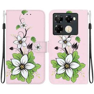 For Infinix Note 40 Pro 5G / 40 Pro 4G Crystal Texture Colored Drawing Leather Phone Case(Lily)