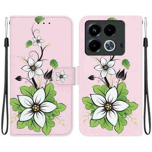 For Infinix Note 40 4G Crystal Texture Colored Drawing Leather Phone Case(Lily)