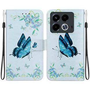 For Infinix Note 40 4G Crystal Texture Colored Drawing Leather Phone Case(Blue Pansies)