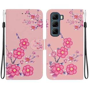 For Infinix Hot 50 4G Crystal Texture Colored Drawing Leather Phone Case(Cherry Blossoms)