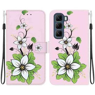 For Infinix Hot 50 5G Crystal Texture Colored Drawing Leather Phone Case(Lily)