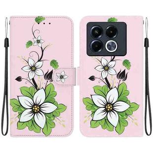 For Infinix Note 40 5G Crystal Texture Colored Drawing Leather Phone Case(Lily)