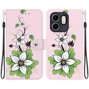 For Infinix Hot 50i / Smart 9 Crystal Texture Colored Drawing Leather Phone Case(Lily)