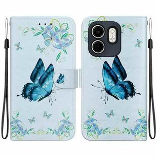 For Infinix Hot 50i / Smart 9 Crystal Texture Colored Drawing Leather Phone Case(Blue Pansies)