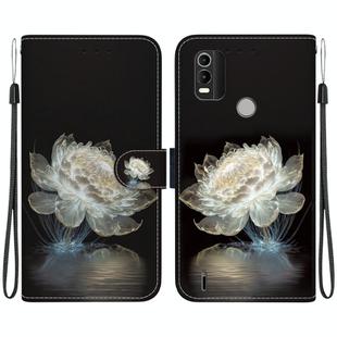 For Nokia C21 Plus Crystal Texture Colored Drawing Leather Phone Case(Crystal Peony)