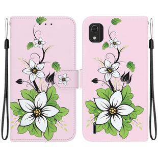 For Nokia C2 2nd Edition Crystal Texture Colored Drawing Leather Phone Case(Lily)