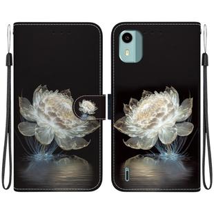 For Nokia C12 Crystal Texture Colored Drawing Leather Phone Case(Crystal Peony)