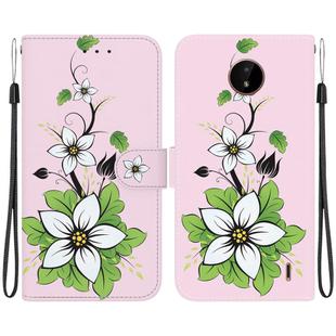 For Nokia C20 / C10 Crystal Texture Colored Drawing Leather Phone Case(Lily)