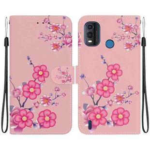 For Nokia G11 Plus Crystal Texture Colored Drawing Leather Phone Case(Cherry Blossoms)