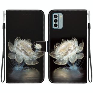 For Nokia G22 Crystal Texture Colored Drawing Leather Phone Case(Crystal Peony)