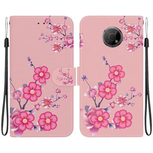 For Nokia G300 Crystal Texture Colored Drawing Leather Phone Case(Cherry Blossoms)