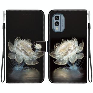 For Nokia X30 Crystal Texture Colored Drawing Leather Phone Case(Crystal Peony)