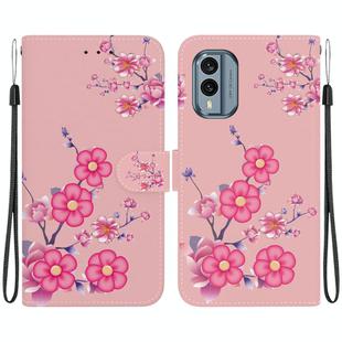 For Nokia X30 Crystal Texture Colored Drawing Leather Phone Case(Cherry Blossoms)