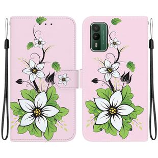 For Nokia XR21 Crystal Texture Colored Drawing Leather Phone Case(Lily)