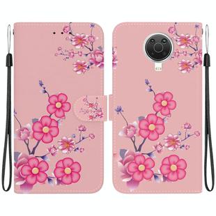 For Nokia G10 / G20 Crystal Texture Colored Drawing Leather Phone Case(Cherry Blossoms)